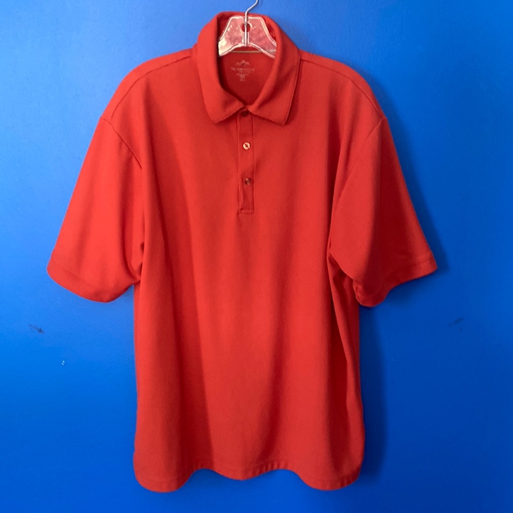 Men’s TRI-MOUNTAIN Burnt Orange Lightweight Polo Shirt Sz L